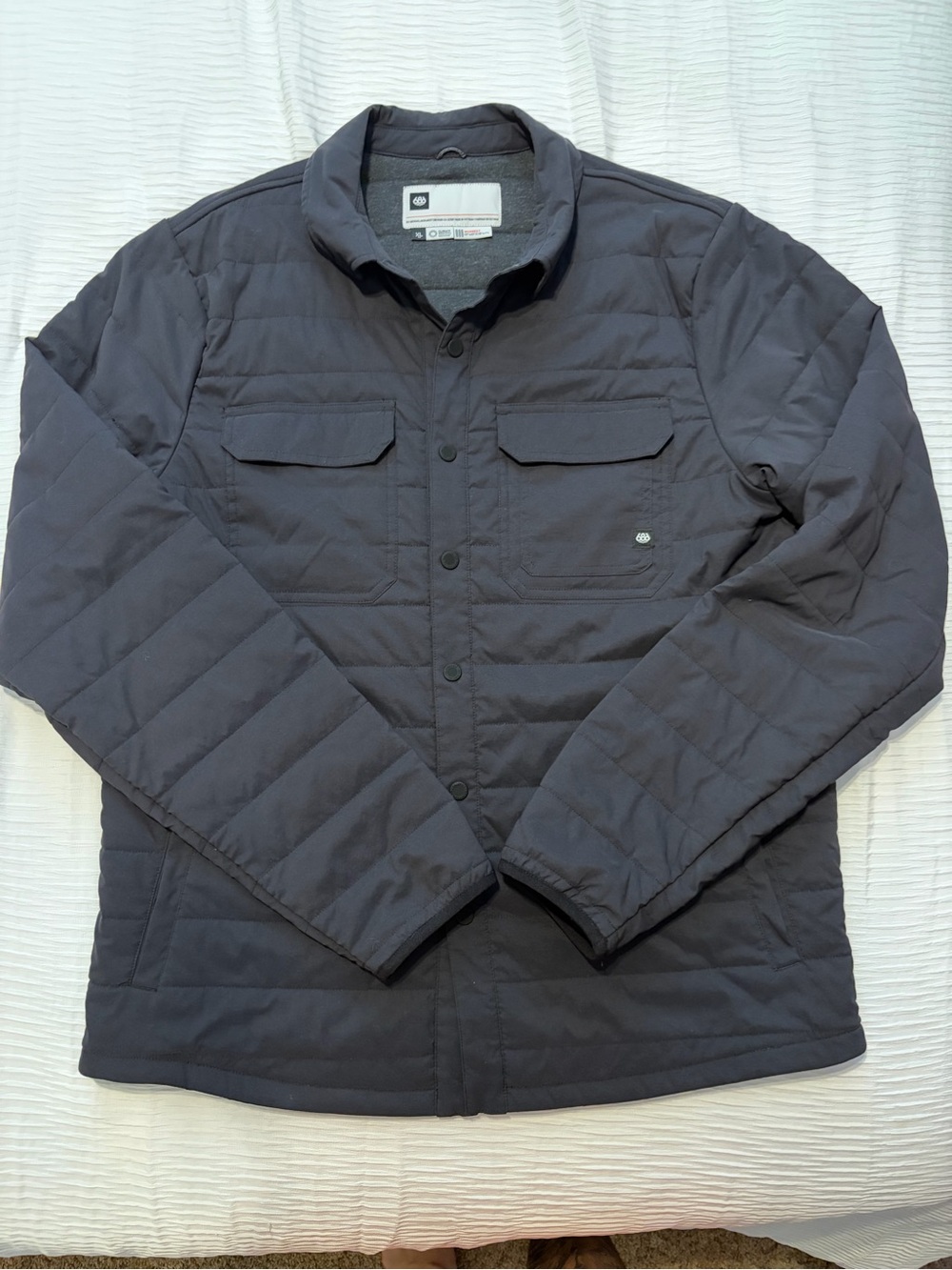 686 Men's Quilted Snap-Front Jacket - Charcoal